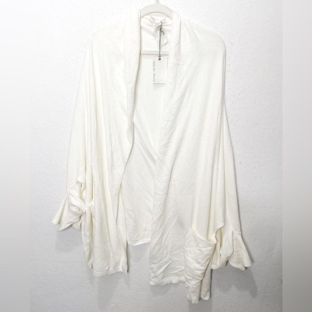 Barefoot Dreams NWT CozyChic Ultra Lite Blanket Wrap Pearl Size L/XL Comfy Warm - Picture 3 of 8